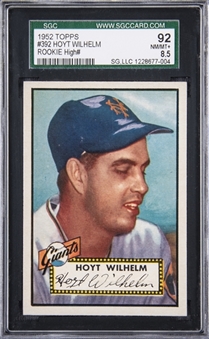 1952 Topps #392 Hoyt Wilhelm Rookie Card – SGC 92 NM/MT+ 8.5
